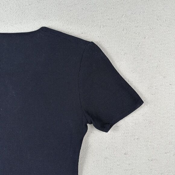Worldly Things Styltricot‎ Knit Top Women’s 6 Navy Blue Short Sleeve Scoop Neck - Picture 14 of 16